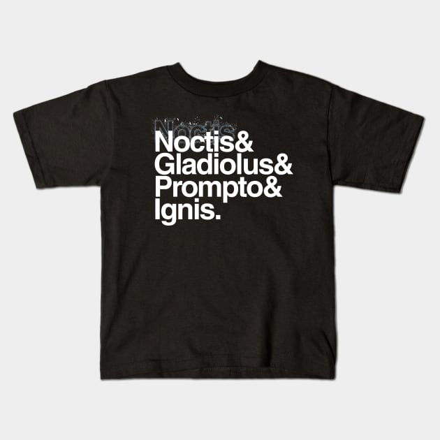 FFXV Helvetica Kids T-Shirt by samuray